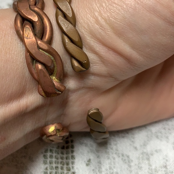 Vintage braided copper bracelets unisex - Picture 5 of 11